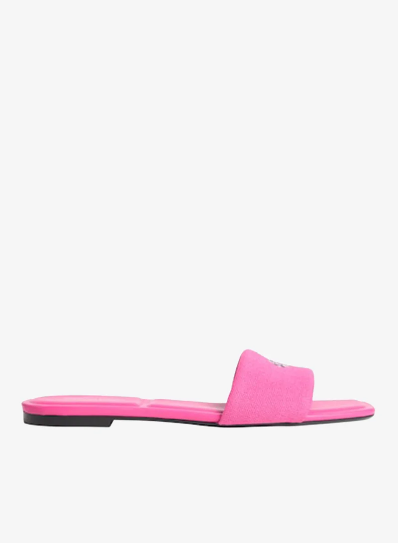 CALVIN KLEIN Amira - Canvas Square Toe Flat Sandals